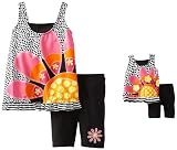 Dollie & Me Girls 2-6X Sleeveless Placement Top Over Solid Bike Shorts And Matching Doll Garment