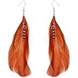 Chocolate Feather and Crystal Earrings