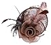 Womens Feather Mesh Fascinator Hat with Headband Brown