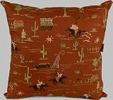Go West Cowboy Print Pillow by Glenna Jean