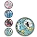 iPop Rachel Salomon Blossoms and Birds 4 Pack Magnet Set and Big Click Duo