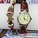 JN® Fashion Butterfly Retro Wrap Around Weave Leather Watch Bracelet Wrist Watch