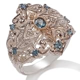 .43ct Alexandrite and Diamond Sterling Silver Openwork Ring with 14K Accents