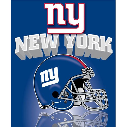 New York Giants Light Weight Fleece NFL Blanket (Grid Iron) (50x60