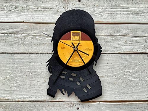 Chewbacca Wookie Vinyl Record Clock: Upcycled Recycled Repurposed,Star Wars Shadow Art, Custom Gift for Him, Retro Vintage Home Decor, Office Accessories