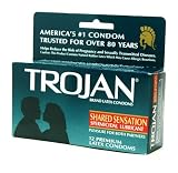 Trojan Shared Sensation Spermicidal Latex Condoms Lubricated Trojan Condoms 12 ea