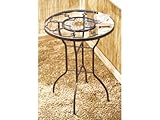 Casa Style Mexican Spanish Bistro Patio Table Iron w/ Mosaic Medallion