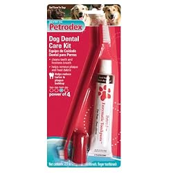 Petrodex Dog Dental Care Kit, Beef Toothpaste with 2 Toothbrushes