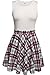 Meaneor Women's Sleeveless Vintage Plaid Patchwork Fit and Flare A-line Dress