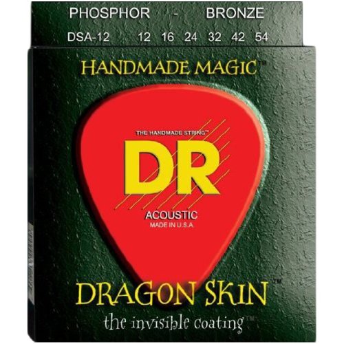 DR Strings DSA-12  Coated Phosphor Bronze Acoustic Guitar Strings, Light On Sale