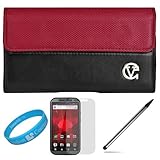 Red & Black Portola Executive Leather Holster Carrying Case with Fixed Belt ....