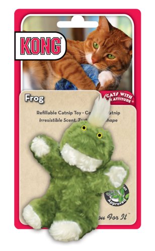 KONG Frog Catnip Toy, Cat Toy, Green