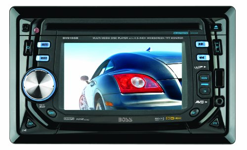 Boss BV9155B In-Dash Double-DIN 4.5 DVD/MP3/CD Touchpanel Widescreen Receiver with USB, SD Card, Bluetooth and Front Panel AUX Input (Detachable Front Panel)