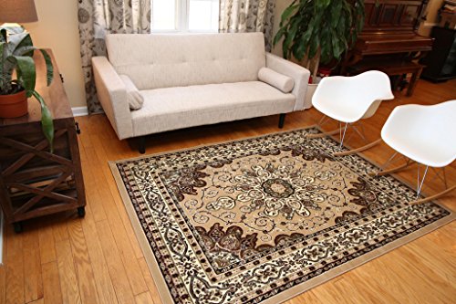 Generations Oriental Traditional Isfahan Persian Area Rug, 9' x 12', Brown/Beige