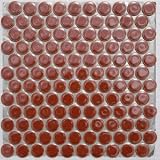 ２５mm丸タイル チョコレート色 モザイクタイル【アウトレットタイル】