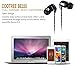 Cootree In-Ear Headphone Sport Earbuds Earphones with Built-in Mic Tangle-Free Ceramic Black