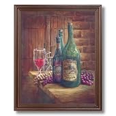 Wine Grapes Kitchen Tuscan Contemporary Picture Cherry Framed Art Print