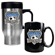 San Jose Earthquakes MLS Stainless Steel Travel Mug and Black Ceramic Mug Set - Primary Team Logo by Great American Products