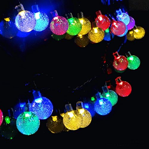 WEESDON Solar Holiday Decorative Lights 16.4ft 50LED Globular String Lights for Home Gardens, Outdoor, Christmas Party, Wedding,Waterproof(Multicolor)