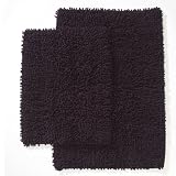 Ruia Home 2-Piece Chenille Shaggy Bath Rug Set, Plum