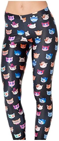 New 2014 Who's That Cat Black Leggings Printed for Women