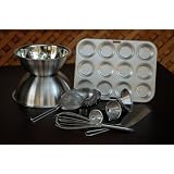 Deluxe 10 (Ten Piece) Industrial Grade Stainless Steel Funnel Bakeware Set with Wide... by Home Naturals