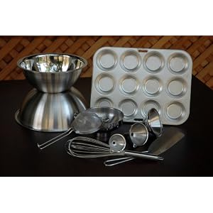 Deluxe 10 (Ten Piece) Industrial Grade Stainless Steel Funnel Bakeware Set with Wide Mouth. Large,... by