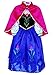 Princess Anna Lace Paisley Chiffon Cosplay Costume Play Long Dress for Girls Kids (6)