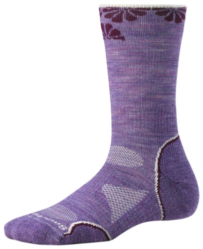 Smartwool Women's PhD Outdoor Light Crew, Lavender size L(shoe size 10-12.5)