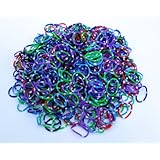 Polka Dot Color Rainbow Rubber Loom Rainbow Bands 600 Pieces with 24 "S" Clips