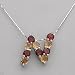 Necklace With 3.00ctw Precious Stones - Genuine Citrines and Garnets Beautifully Crafted in 925 Sterling silver Length 16in