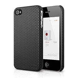 elago S4 Breathe2 Case for iPhone 4/4S - Semigloss Metalic Black + HD Professional Extreme Clear film