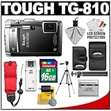 Olympus Tough TG-810 Shock & Waterproof Digital Camera (Black) with 16GB Ca ....