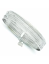 Genuine 14K White Gold Diamond Cut Slip On 7 Bangles 10 Grams Of Gold 100% Satisfaction Guaranteed.