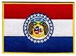 Missouri State Flag Embroidered Patch Iron-On MO Emblem