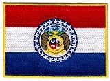 Missouri State Flag Embroidered Patch Iron-On MO Emblem