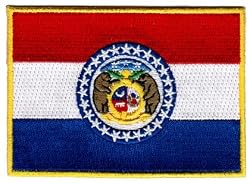 Missouri State Flag Embroidered Patch Iron-On MO Emblem