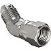 Brennan 6502-06-06-SS, Stainless Steel JIC Tube Fitting, 06MJ-06FJS 45 Degrees Elbow, 3/8" Tube OD