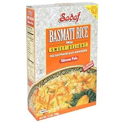 Sadaf Basmati Rice Shireen Polo, Sweet Almond Pistachio Rice, 12-Ounce Boxes (Pack of 4)