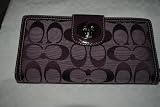 Nwt Coach Plum Sig Turn Lock Checkbook Wallet 43613