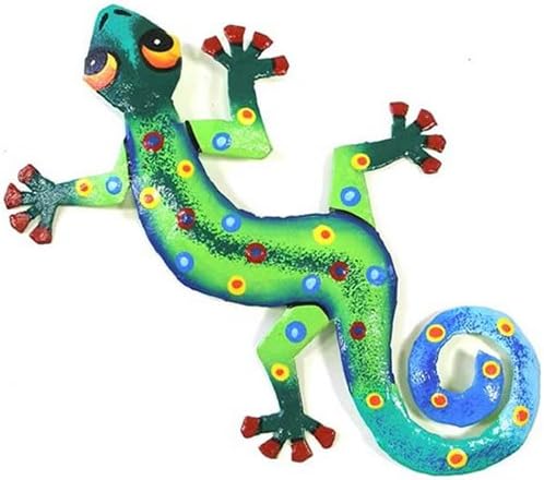 Recycled Metal Gecko, 8" Wall Art