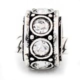 Birthstone April Diamond Clear Rhinestone Rhinestone spacer Bead Pandora Troll Chamilia Biagi Bead Compatible