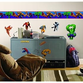 RoomMates RMK1153BCS Marvel Heroes Peel & Stick Border, 5-Yards