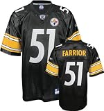 James Farrior #51 Pittsburgh Steelers Replica NFL Jersey Black Size 48 (Med)