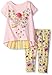 Kidtopia Girls' Flowered Butterfly Glitter and Tack On and Legging Tunic Set
