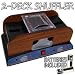 New 2-Deck Wooden Deluxe Card Shuffler W/ Batteries Automatically Shuffles Poker Size Durable