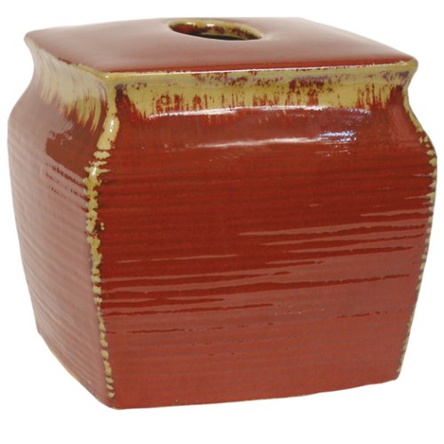 Blonder Home Accents Expressions Red Clay Pot Tissue Box Cover