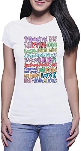 Ed Ssheeran Lyric Art Thinking Out Loud Women T shirt White Medium