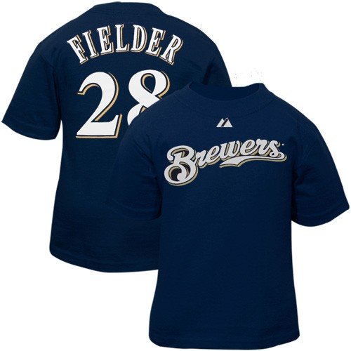 MLB Infant/Toddler Boys' Milwaukee Brewers Prince Fielder Name & Number Tee (Navy, 2T)