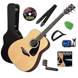 Yamaha FG700S Acoustic Guitar BUNDLE including Hard Case, Strap, Strings, Stringwinder, Picks, Capo, and DVD